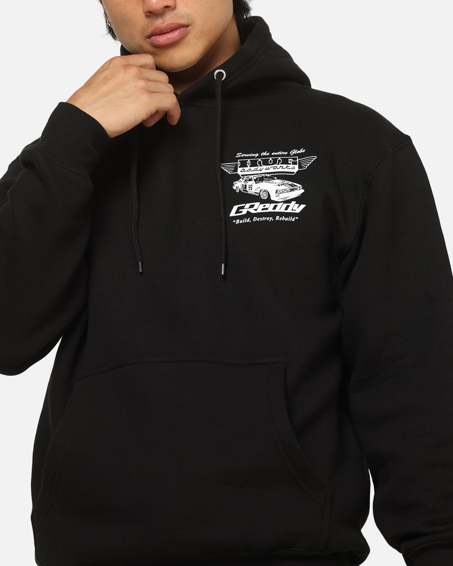 GGUM × DEINET homdie DEINET YEONJUN GGUM X DEINET Hoodie - 韓國製黑色豹紋刺繡連帽衛衣