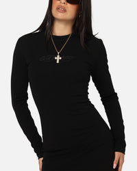 Ed Hardy Women's Revenge Long Sleeve Dress Black