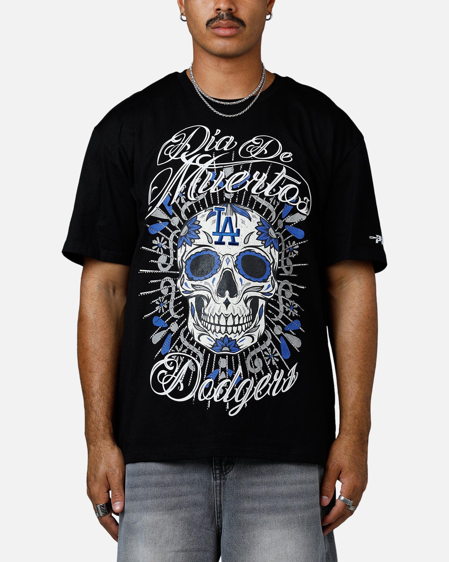 J's CULTURE L/S TEE Black×Blue XXL Pro Standard Los Angeles Dodgers Eternal Skull T-Shirt Black/Blue