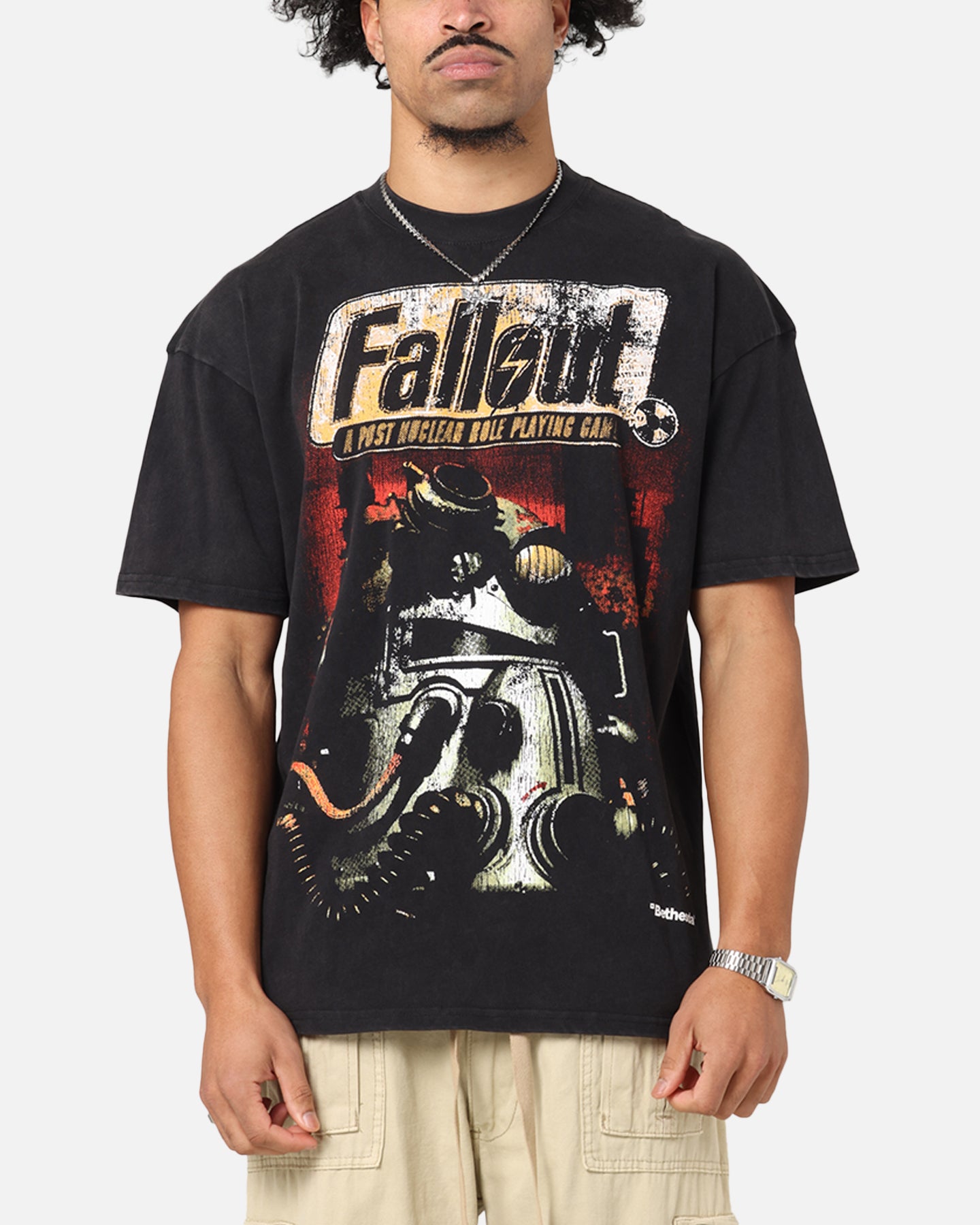 73Studio X Fallout '97 Fallout Vintage T-Shirt Black Acidwash