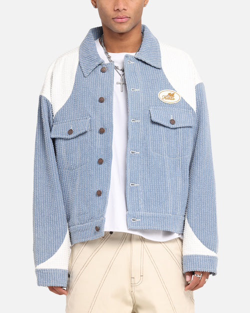 Honor The Gift Color Blocked Trucker Jacket Indigo
