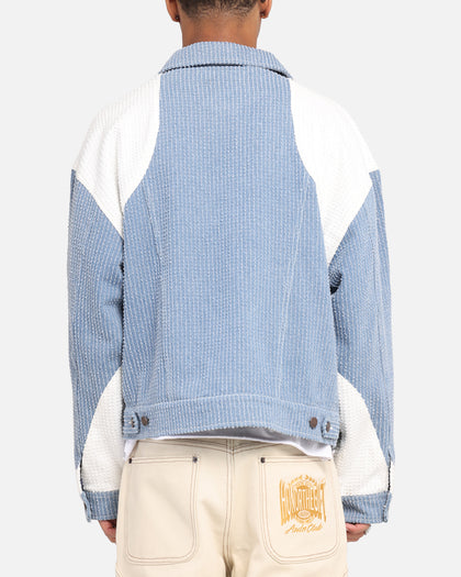 Honor The Gift Color Blocked Trucker Jacket Indigo