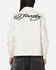 Ed Hardy Euro Button Up Shirt White Pinstripe
