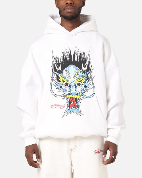 Ed Hardy Blue Dragon Hoodie White
