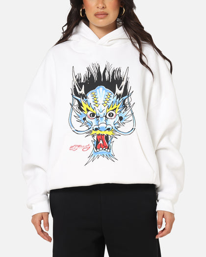 Ed Hardy Blue Dragon Hoodie White