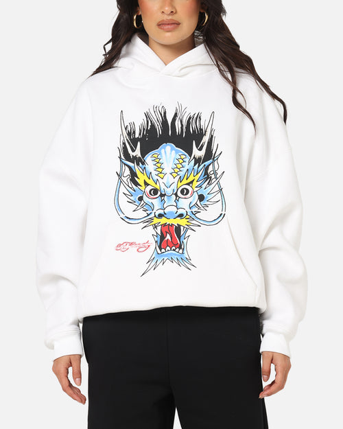 Ed Hardy Blue Dragon Hoodie White