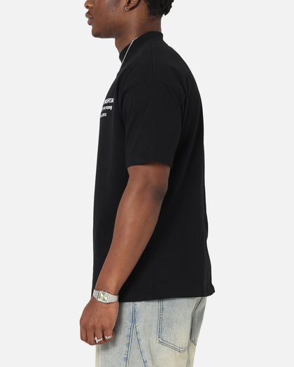 Saint Morta Muerte Mock Neck T-Shirt Black