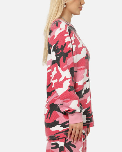 XXIII Printed Thermal Long Sleeve T-Shirt Pink Camo