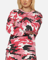 XXIII Printed Thermal Long Sleeve T-Shirt Pink Camo