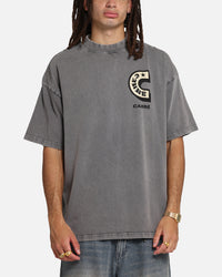 Carre Sacred Letter Mock Neck T-Shirt Washed Charcoal