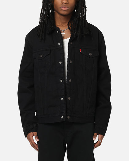 Levi Strauss And Co Relaxed Fit Sherpa Trucker Jacket Black