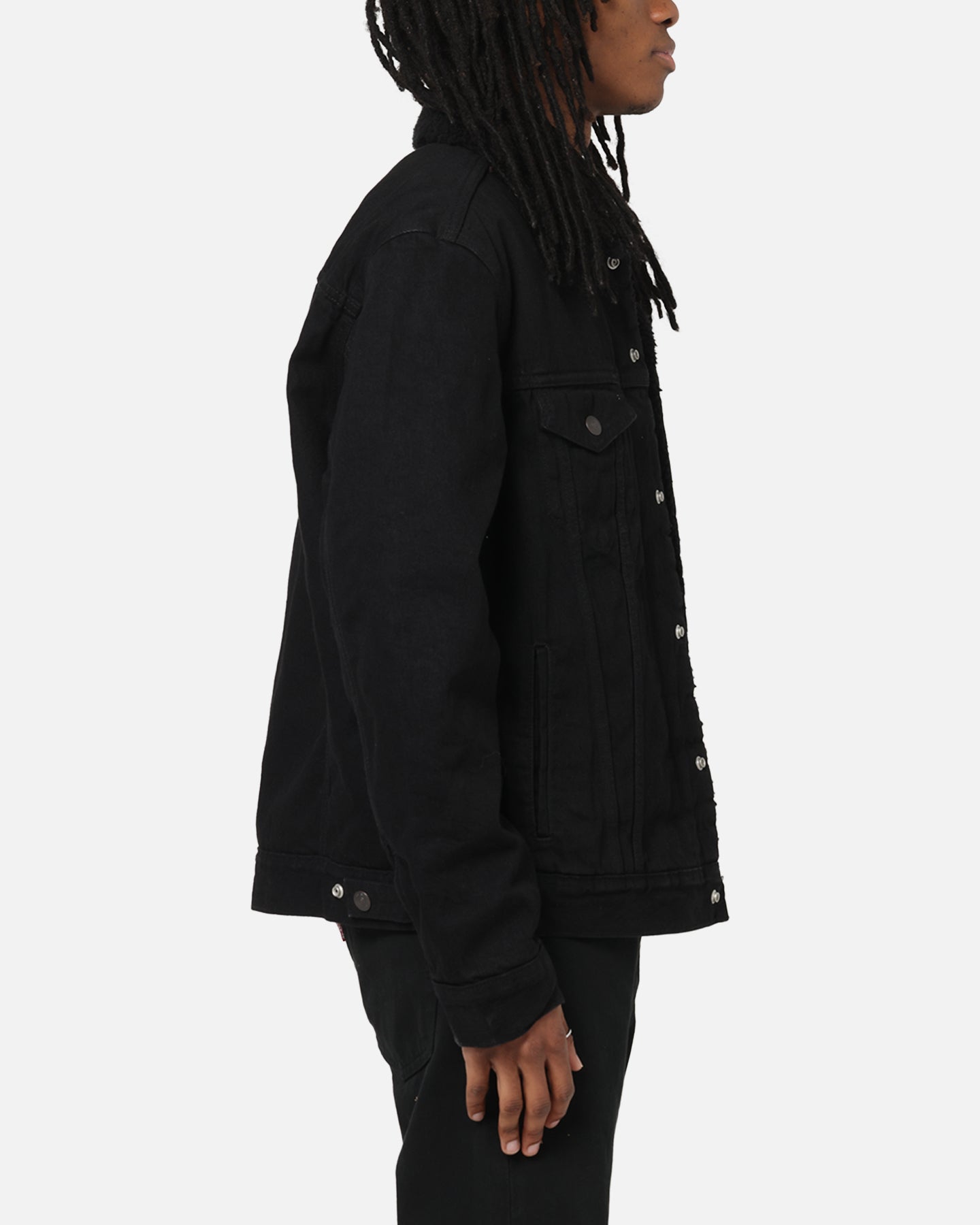 Levi Strauss And Co Relaxed Fit Sherpa Trucker Jacket Black