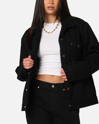 Levi Strauss And Co Relaxed Fit Sherpa Trucker Jacket Black