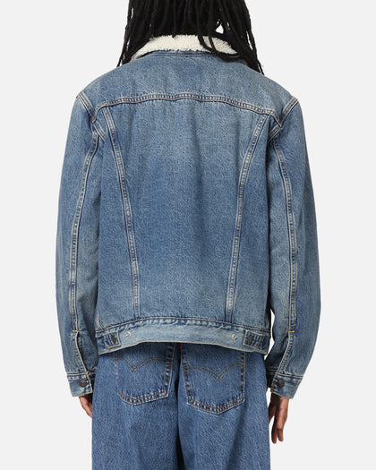 Levi Strauss And Co Relaxed Fit Sherpa Trucker Jacket Blue
