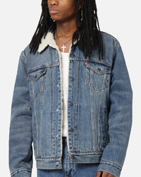 Levi Strauss And Co Relaxed Fit Sherpa Trucker Jacket Blue