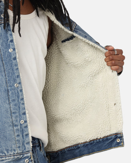 Levi Strauss And Co Relaxed Fit Sherpa Trucker Jacket Blue