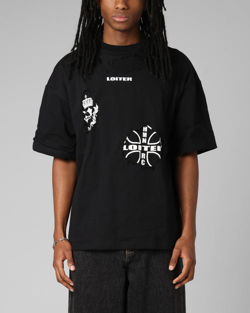 Loiter Destruction T-Shirt Black Wash