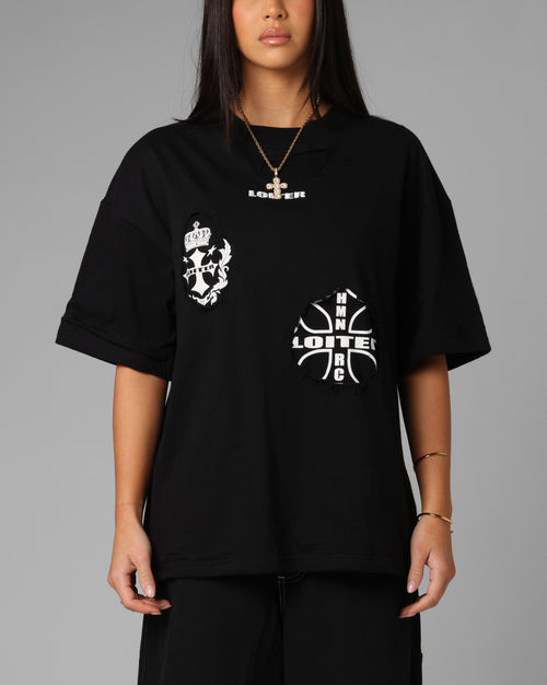 Loiter Destruction T-Shirt Black Wash