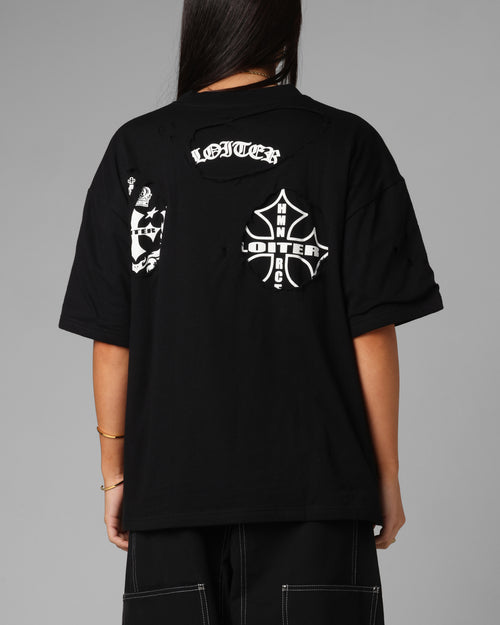 Loiter Destruction T-Shirt Black Wash