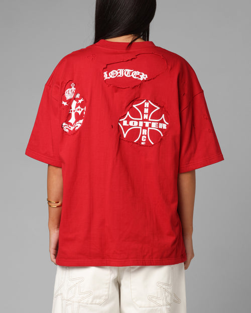 Loiter Destruction T-Shirt Red