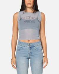 Ed Hardy Women's Revenge Mesh Top Blue