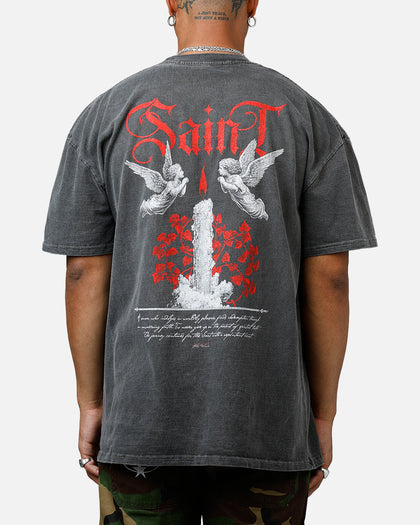 Saint Morta Candle Lit Boxy T-Shirt Black Wash