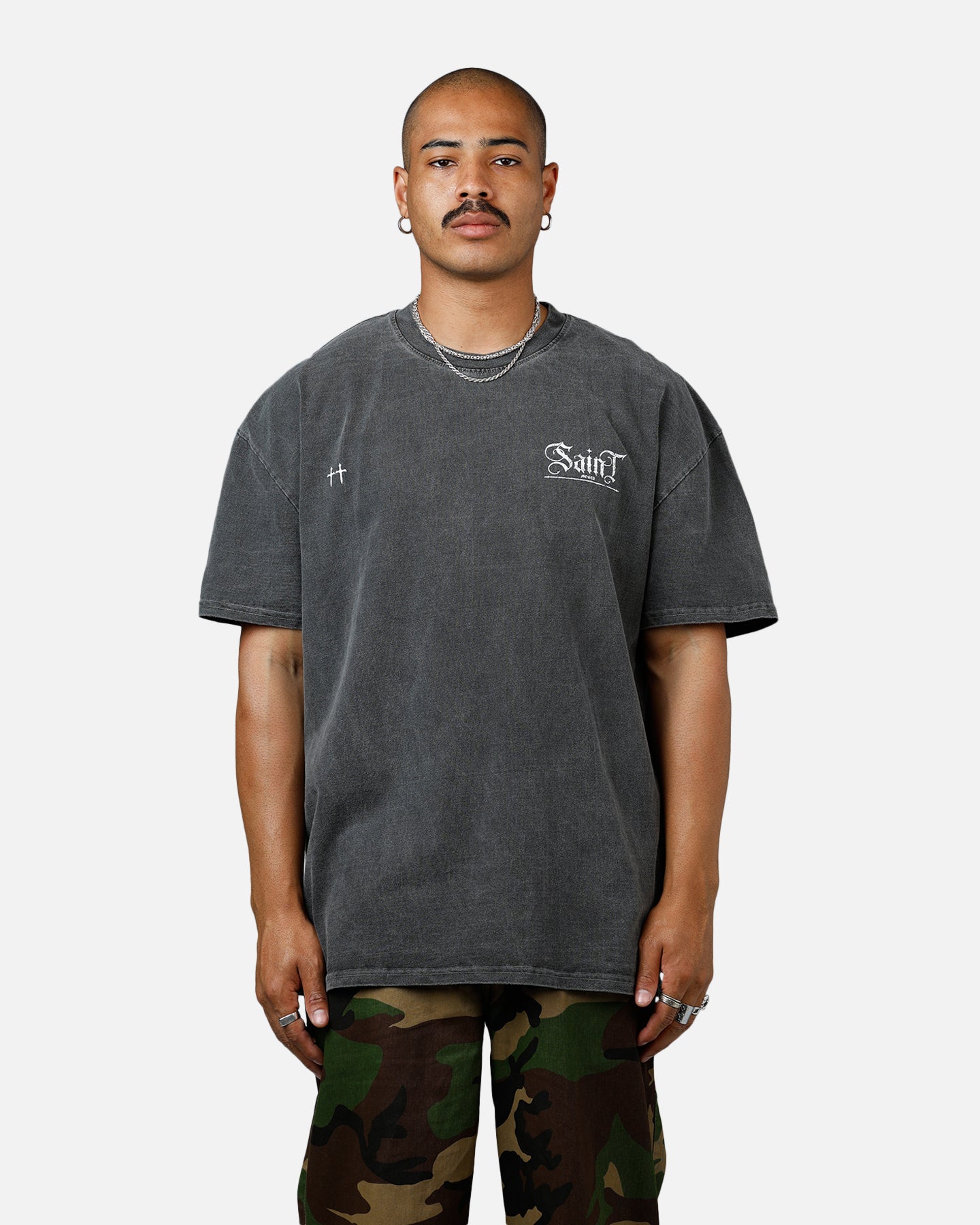 Saint Morta Candle Lit Boxy T-Shirt Black Wash | Culture Kings US