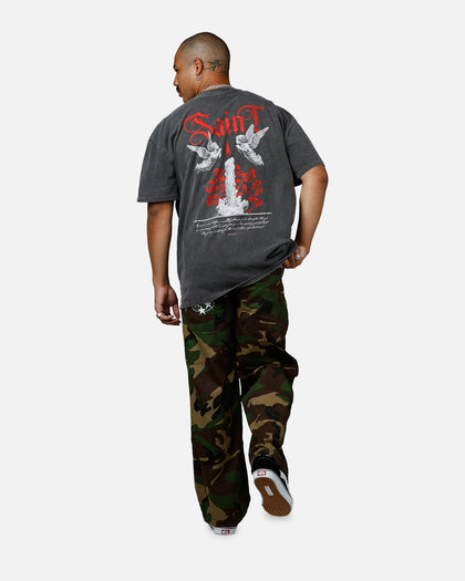 Saint Morta Candle Lit Boxy T-Shirt Black Wash