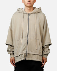 MNML Double Layer Zipper Sweater Washed Earth