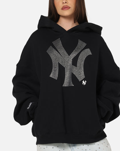 Mitchell Ness New York Yankees Rhinestone Hoodie Faded Black