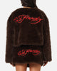 Ed Hardy Women's Faux Fur Jacket Brown
