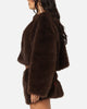 Ed Hardy Women's Faux Fur Jacket Brown