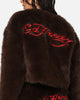 Ed Hardy Women's Faux Fur Jacket Brown