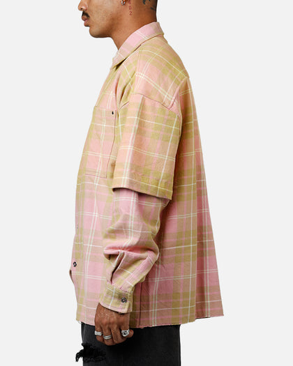 strapless open back dress Japanese Repro Flannel Shirt , Warehouse, Plaid Pink main image 1
