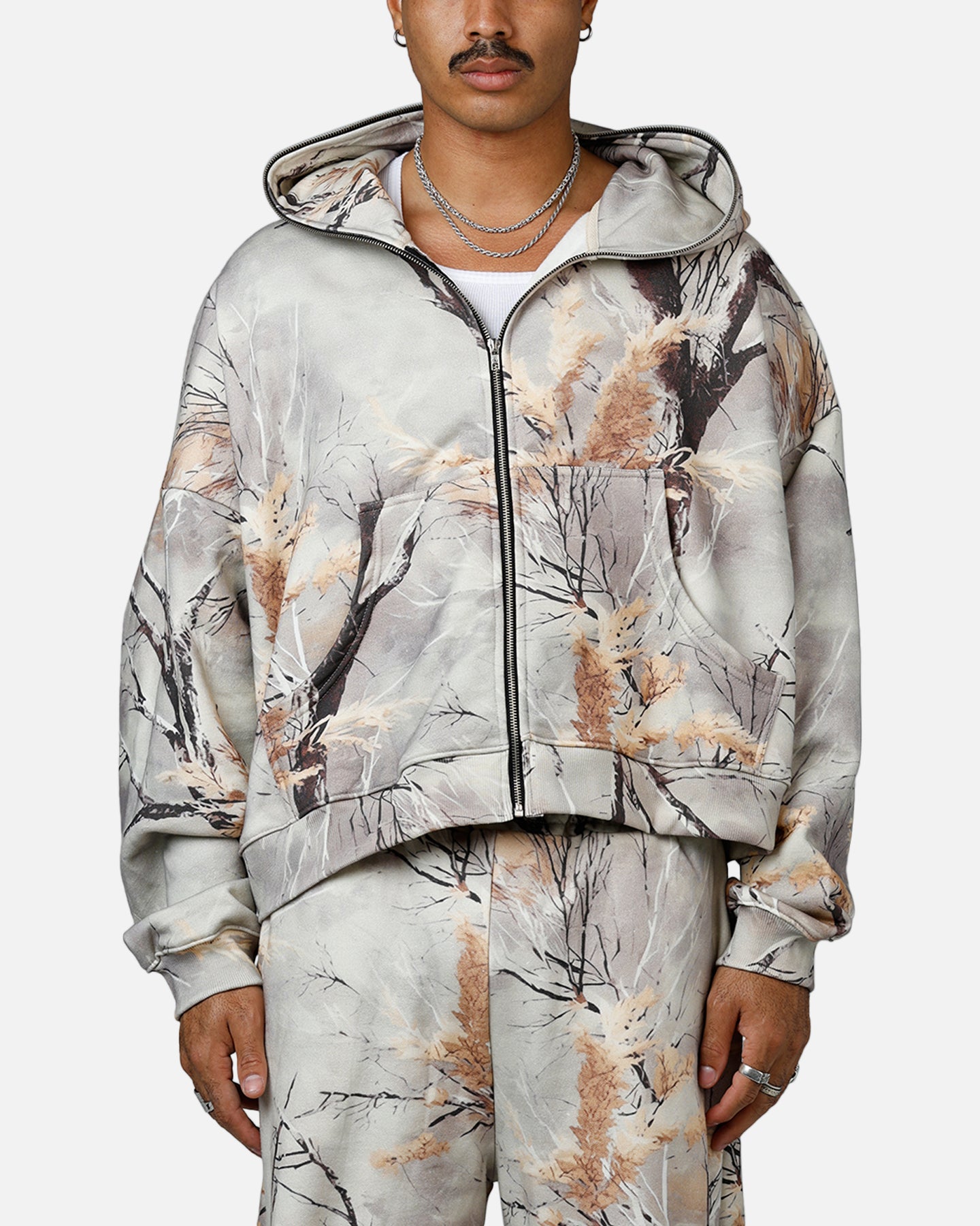 MNML Full Zip Hoodie Snow Camo | Culture Kings US