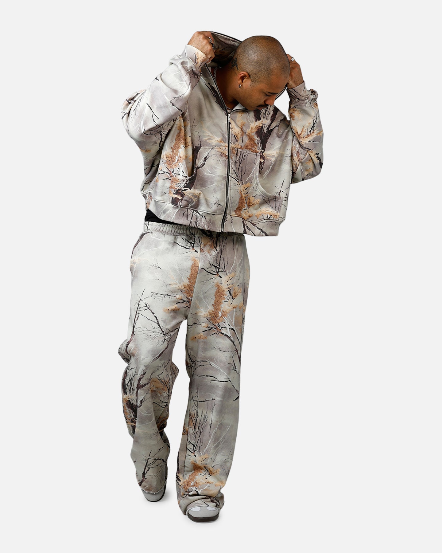 MNML Full Zip Hoodie Snow Camo | Culture Kings US