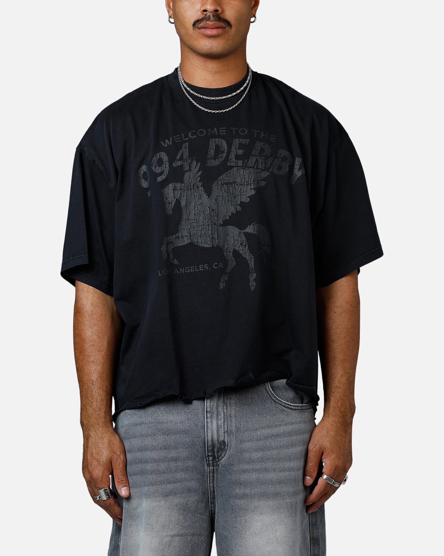MNML Moth Eaten Cropped T-Shirt Black | Culture Kings US