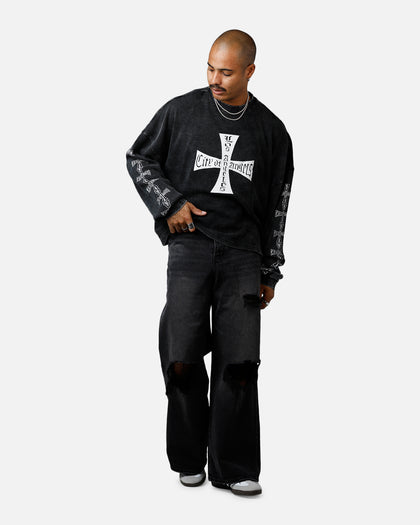 MNML Washed Chopper Thermal Long Sleeve T-Shirt Washed Black