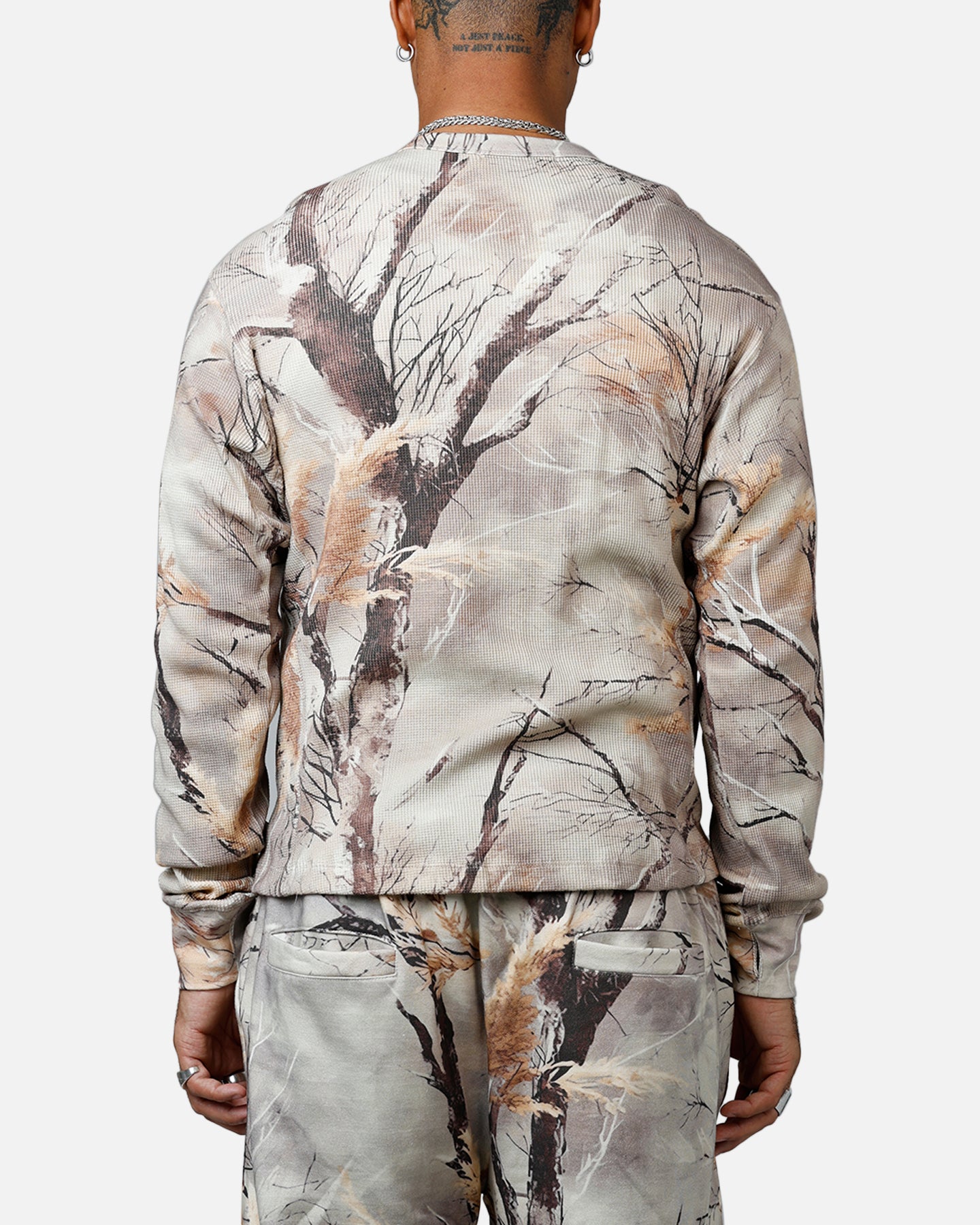 MNML Washed Waffle Thermal Long Sleeve T-Shirt Snow Camo | Culture