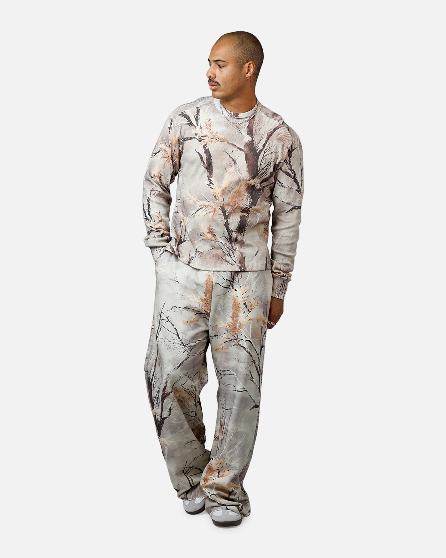 MNML Washed Waffle Thermal Long Sleeve T-Shirt Snow Camo | Culture