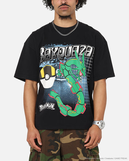 The Pokémon Collection By 73Studio Rayquaza T-Shirt Black Acidwash