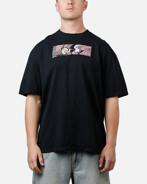 73Studio X Cartoon Network Bill & Mandy Grail Vintage T-Shirt Black Acidwash