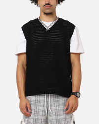 XXIII Open Knit Vest Black