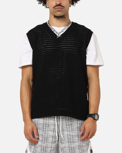 XXIII Open Knit Vest Black