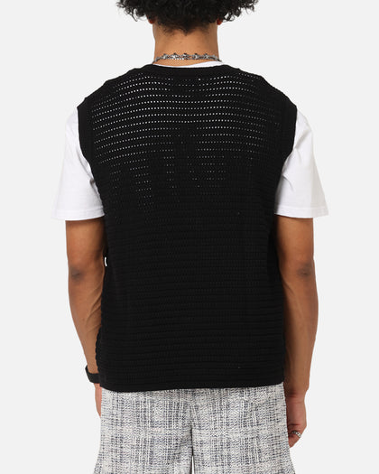 XXIII Open Knit Vest Black