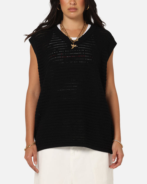 XXIII Open Knit Vest Black
