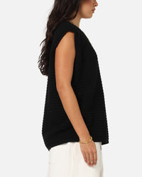 XXIII Open Knit Vest Black
