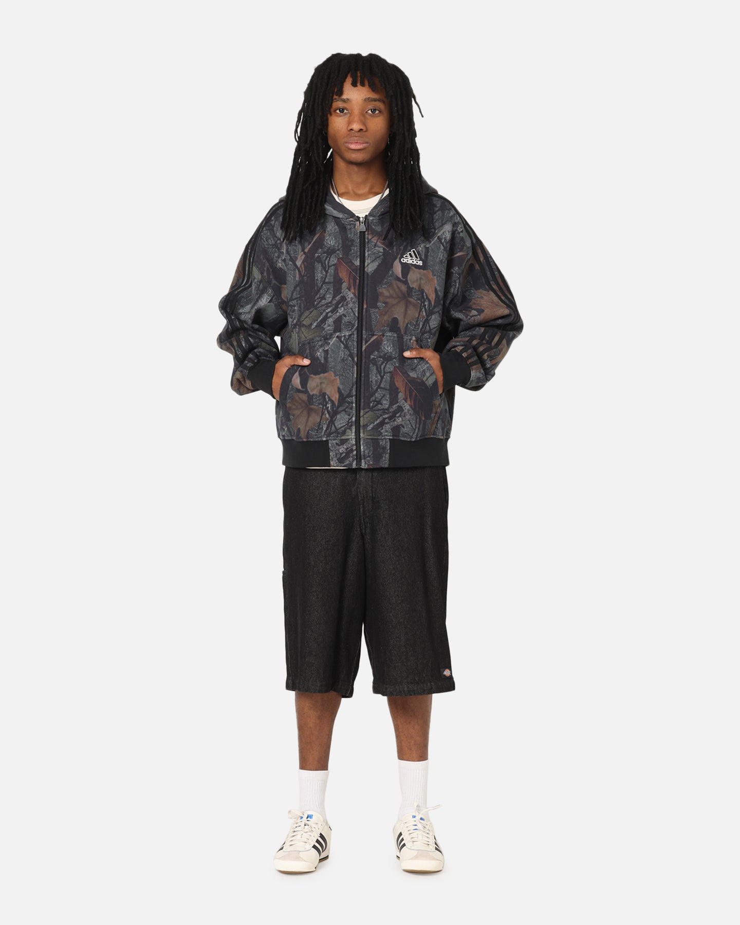Adidas Camo Zip Up Hoodie Black | Culture Kings US