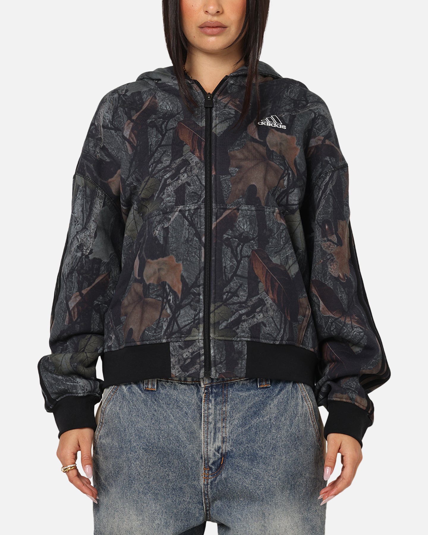 Adidas Camo Zip Up Hoodie Black | Culture Kings US