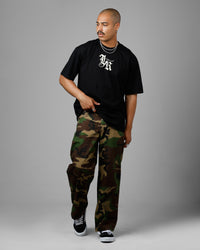 Loiter Made Me Puff Print T-Shirt Black